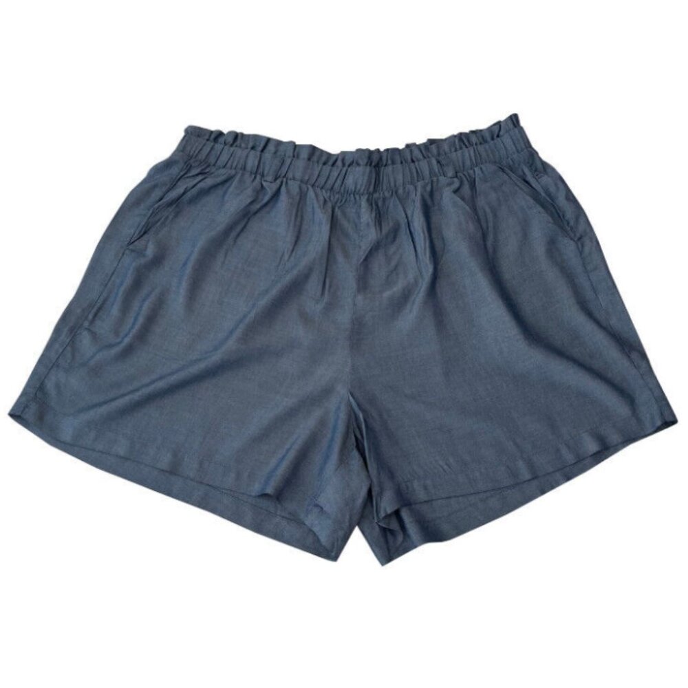 Brand New Women's Shinestar Blue Paperbag Waist Shorts